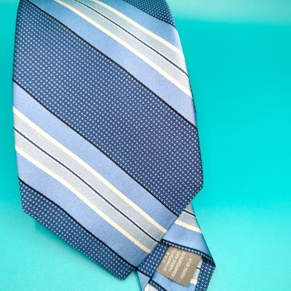 Daniel CREMIEUX Archive Collection Men's 100% Silk Tie Necktie Blue Stripes - Picture 3 of 9
